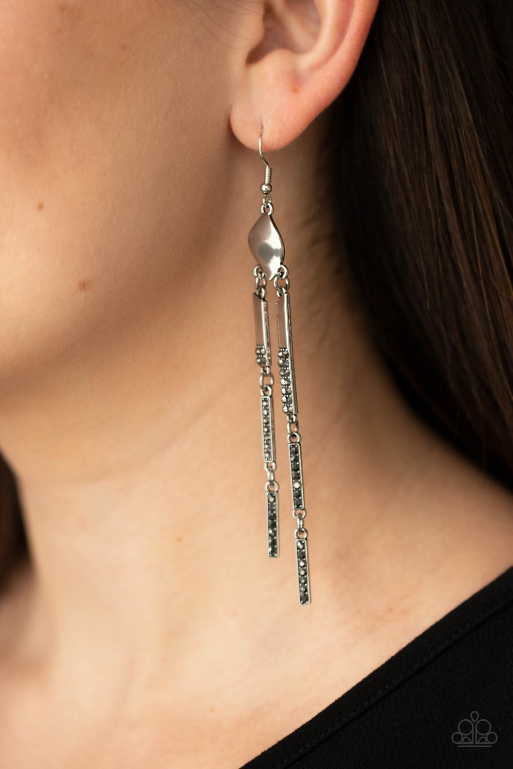 Paparazzi Defined Dazzle - Silver Earrings