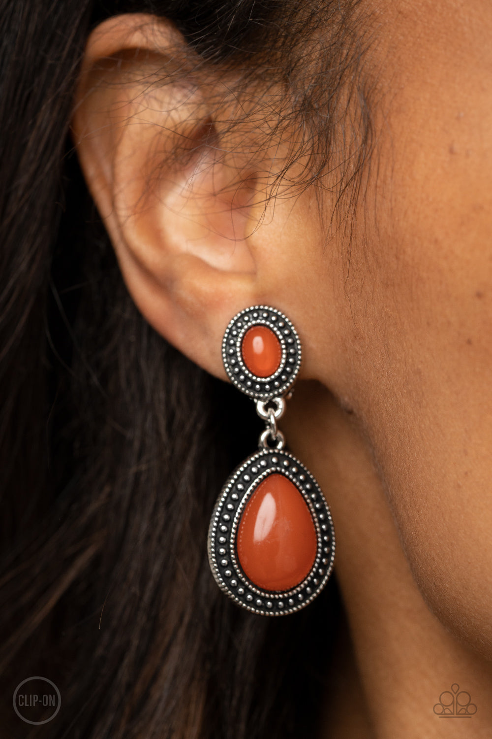 Paparazzi Carefree Clairvoyance - Orange Earrings