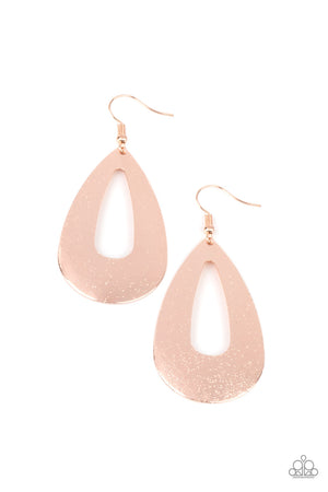 Paparazzi Hand It OVAL! - Rose Gold Earrings