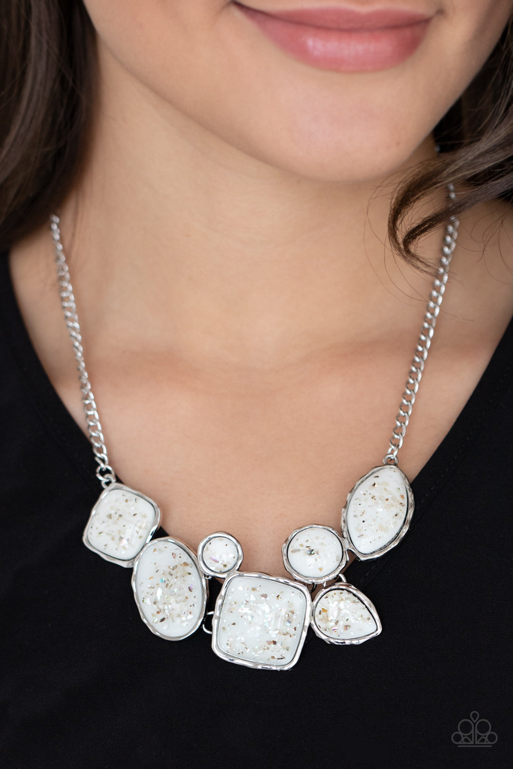 Paparazzi So Jelly - White Necklace