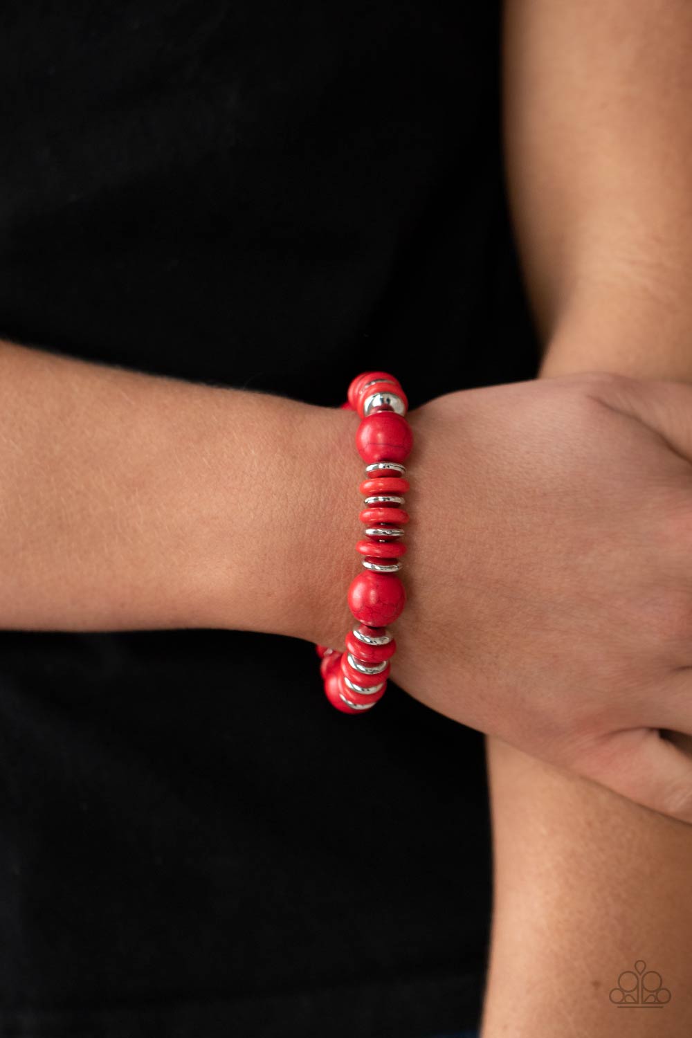 Paparazzi Rustic Rival - Red Bracelet