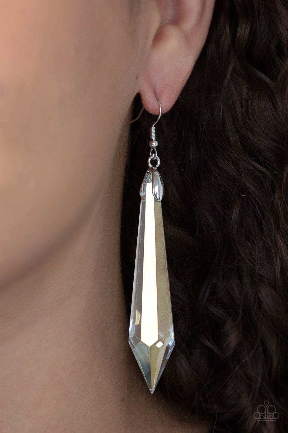 Paparazzi Sharp Dressed DIVA - White Earrings