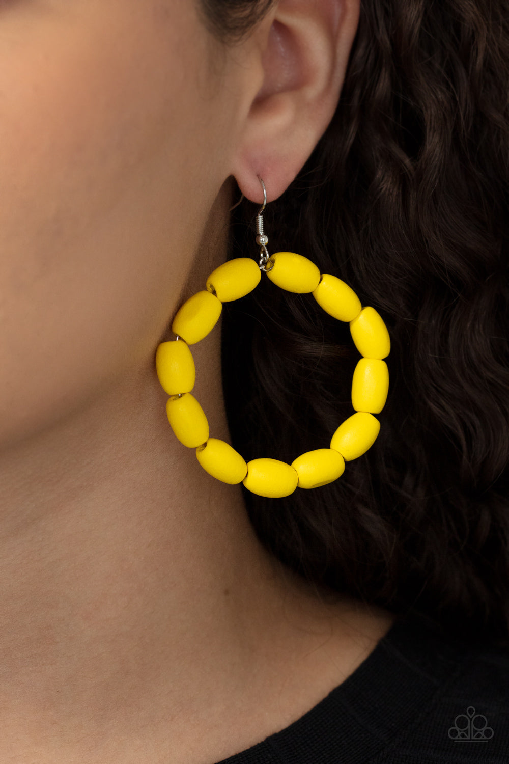 yellow wooden beads