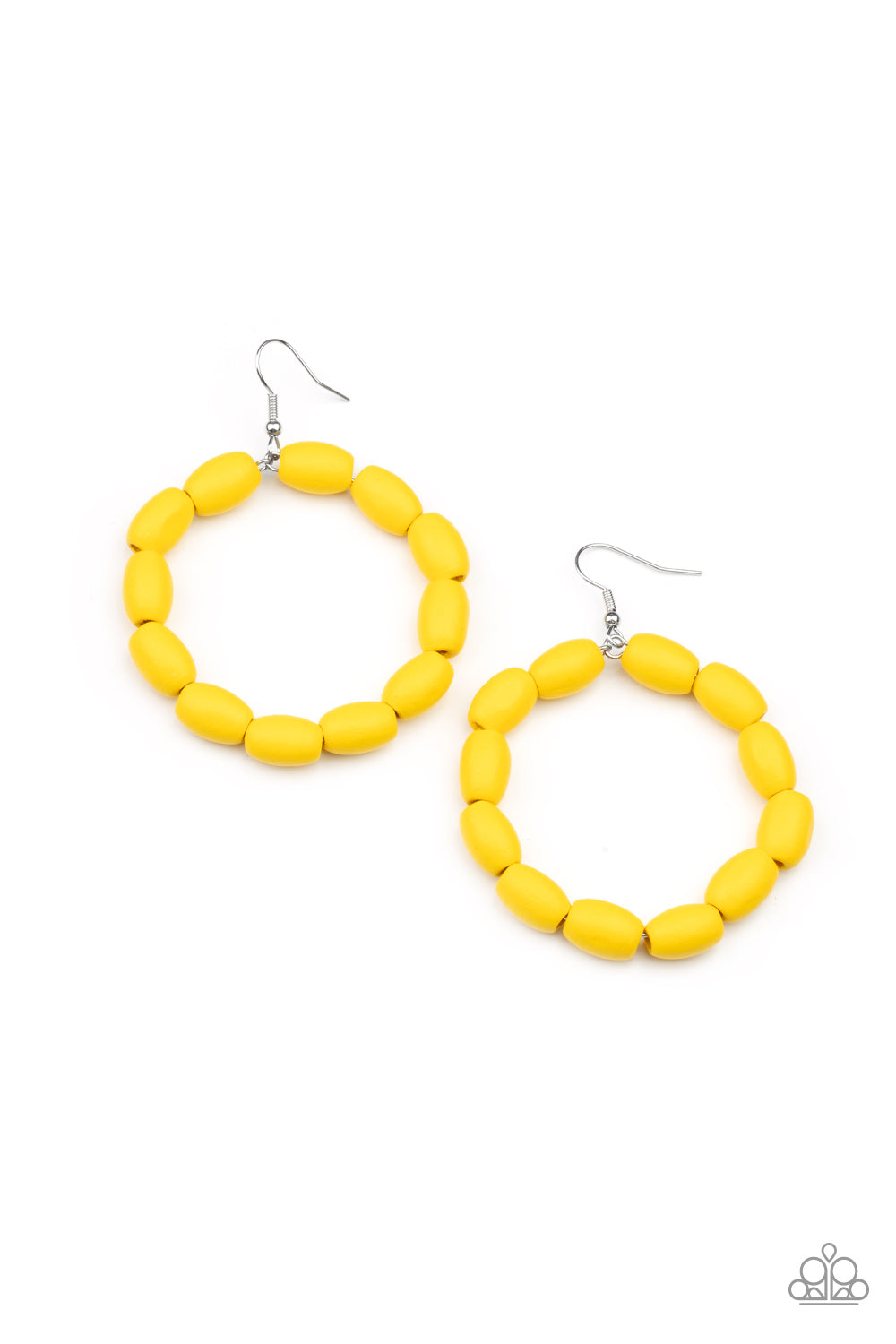 yellow wooden beads