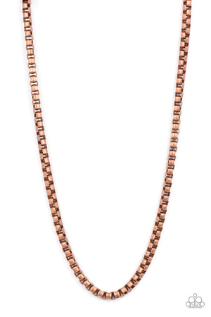 Copper Mens Box Link Necklace