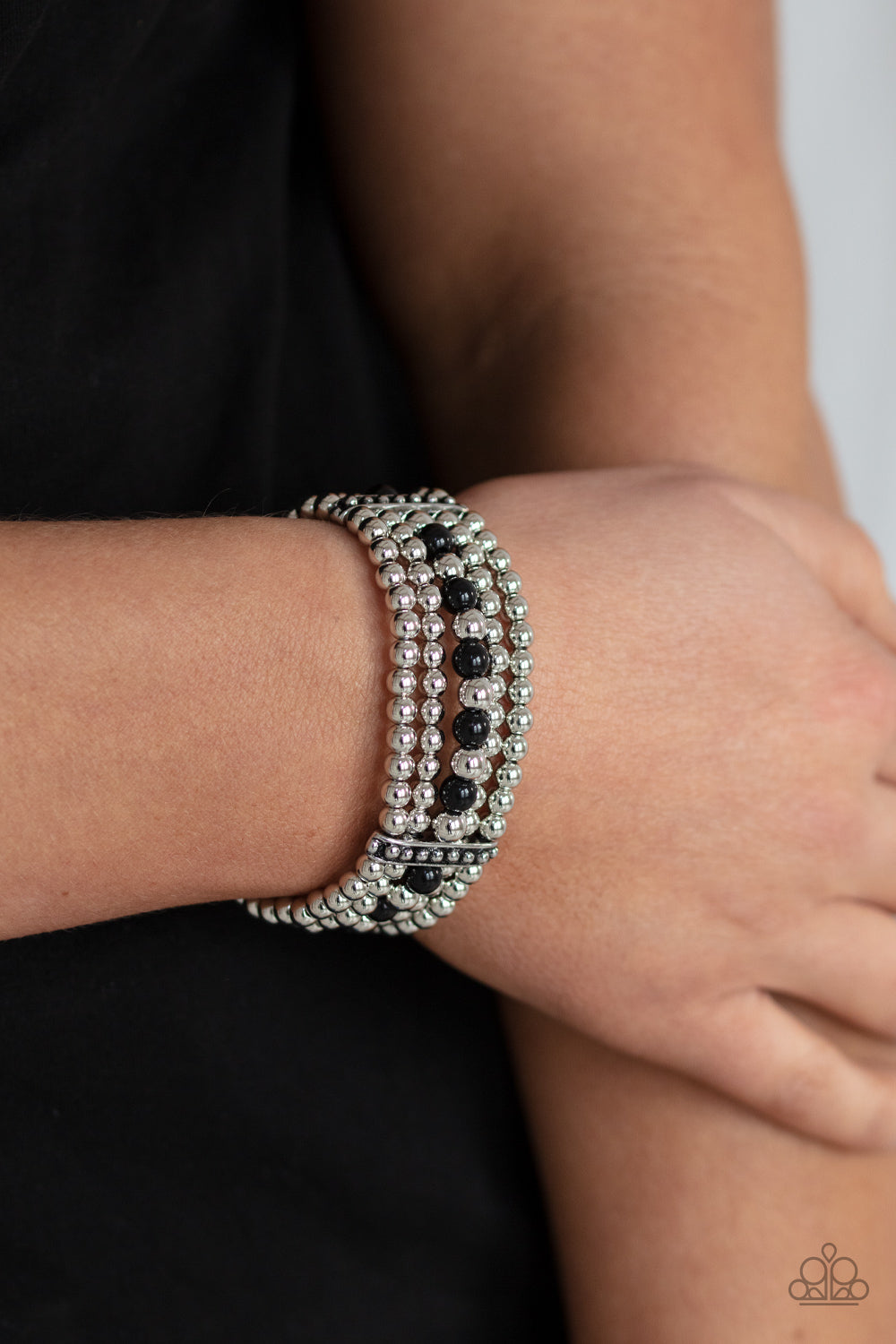 Silver, Black, Stretchy