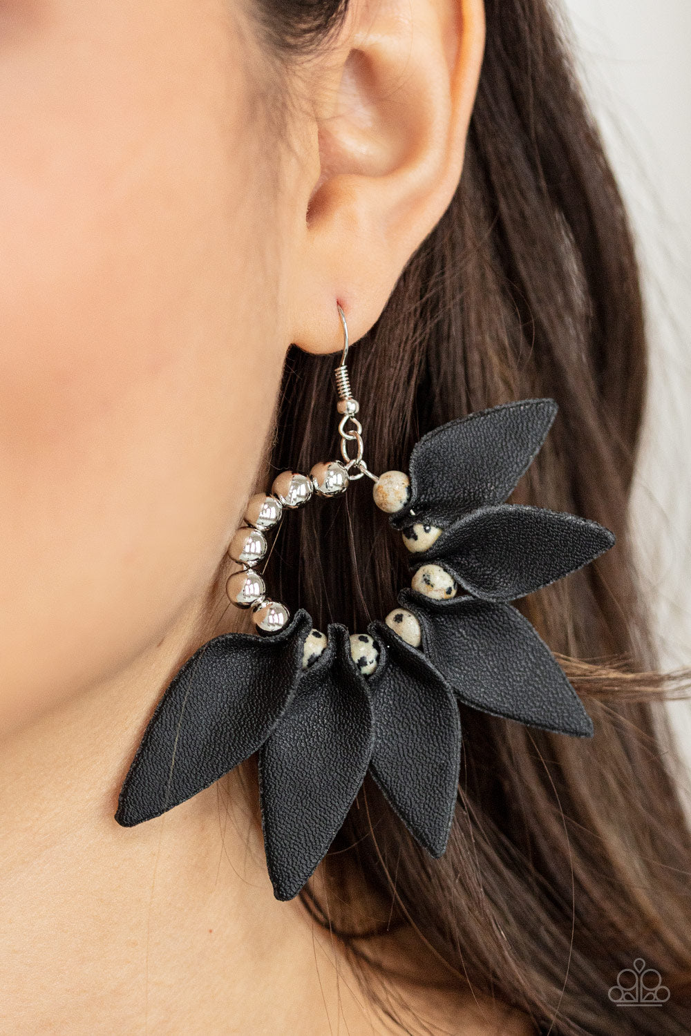 Black, Leather, Petals