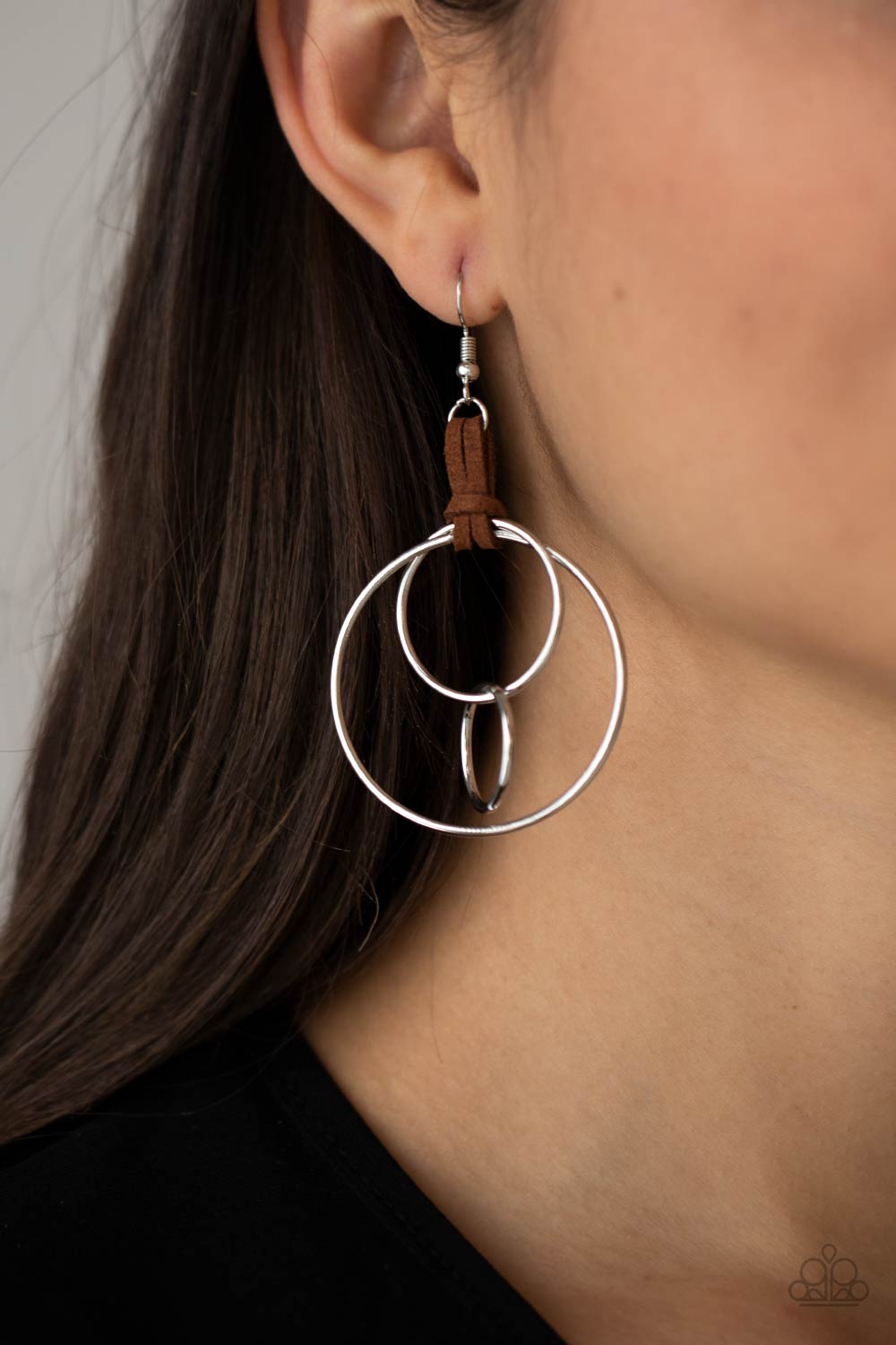 Paparazzi Fearless Fusion - Brown Earrings