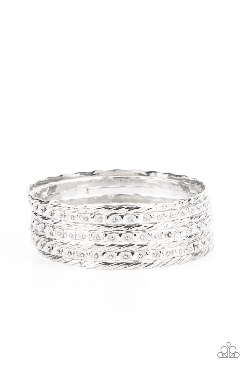 Paparazzi Back-To-Back Stacks - Silver Bracelets