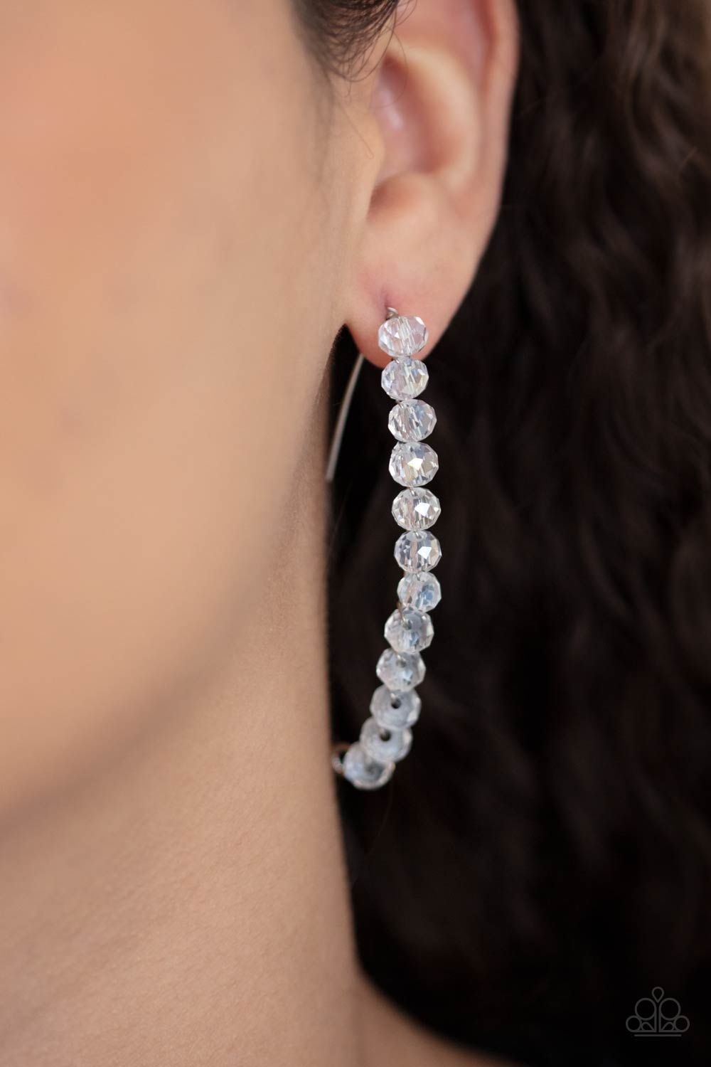 Paparazzi GLOW Hanging Fruit - White Earrings