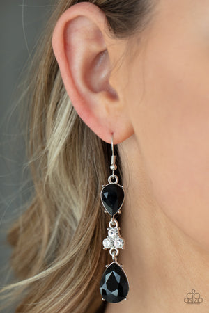 Paparazzi Once Upon a Twinkle - Black Earrings