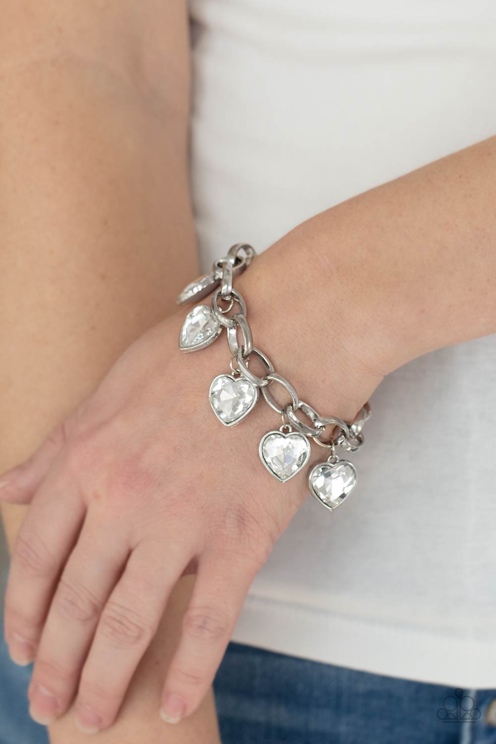 Paparazzi Candy Heart Charmer - White Bracelet
