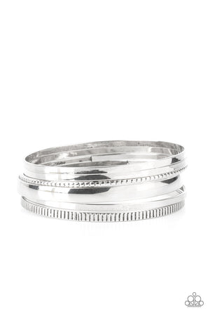 Paparazzi Gliding Gleam - Silver Bracelets