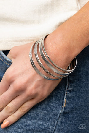 Paparazzi Gliding Gleam - Silver Bracelets