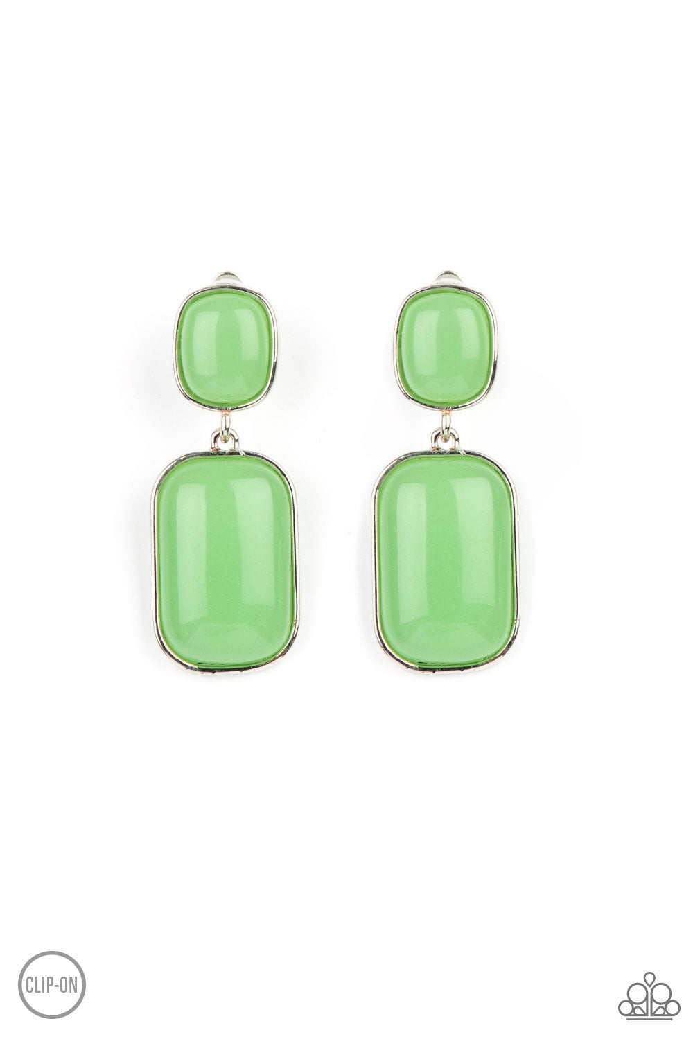 Green Ash beads link into an oversized lure for a whimsically refined flair