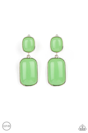 Green Ash beads link into an oversized lure for a whimsically refined flair
