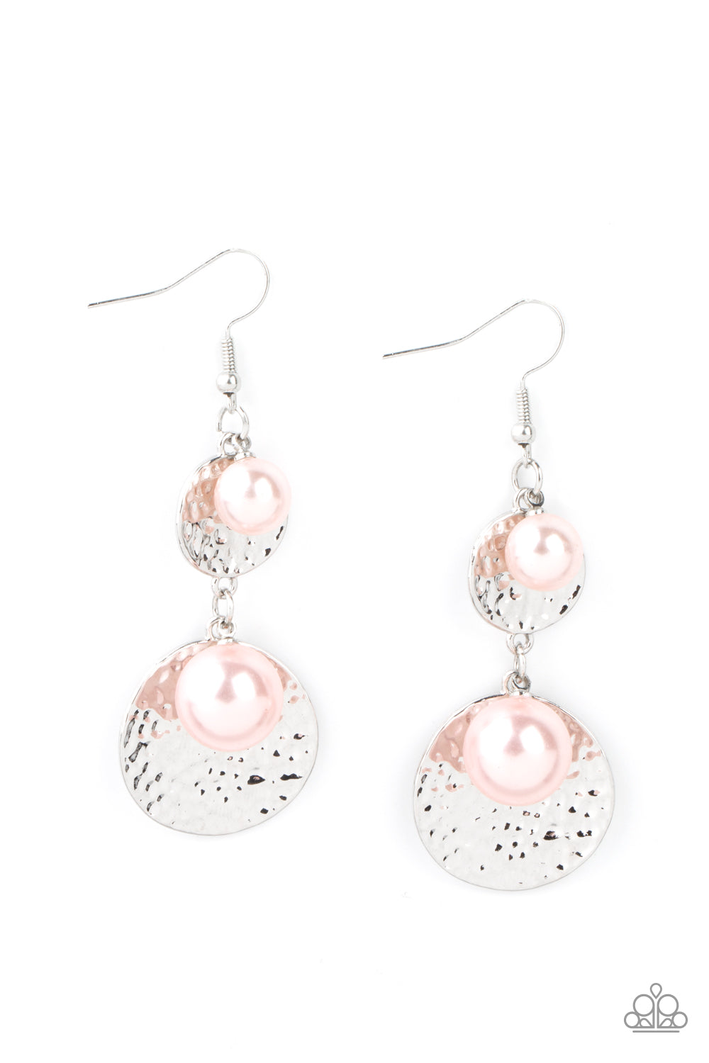 Paparazzi Pearl Dive - Pink Earrings