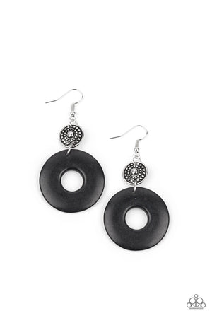 Paparazzi Earthy Epicenter - Black Earrings