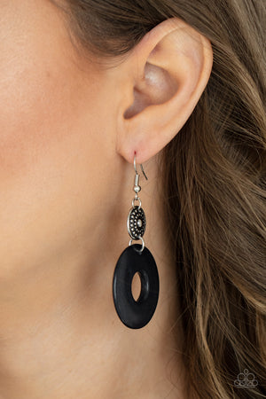 Paparazzi Earthy Epicenter - Black Earrings