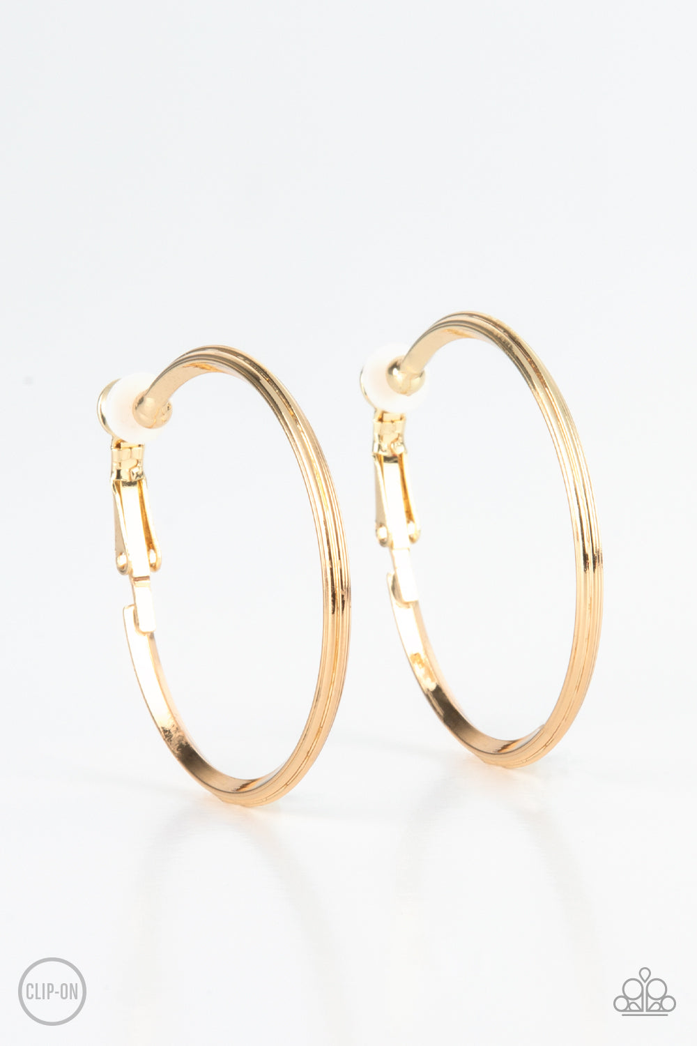 Paparazzi City Classic - Gold Clip-On Earrings