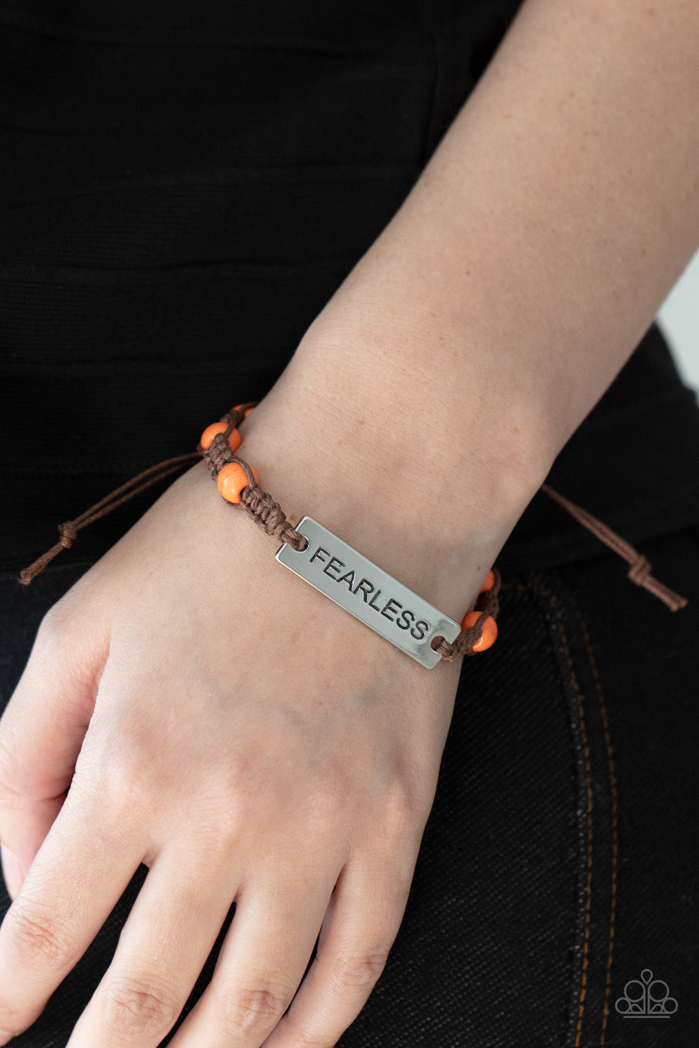 Silver, Inspirational, Orange Beads