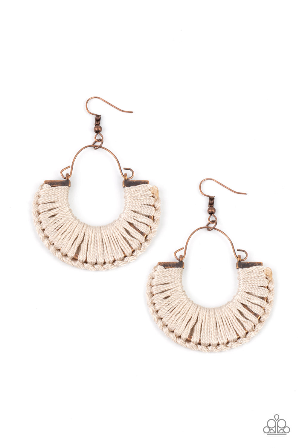 Paparazzi Threadbare Beauty - Copper Earrings