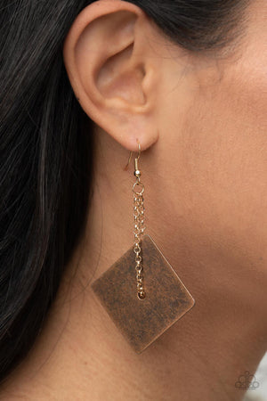 Paparazzi Block Party Posh - Copper Earrings
