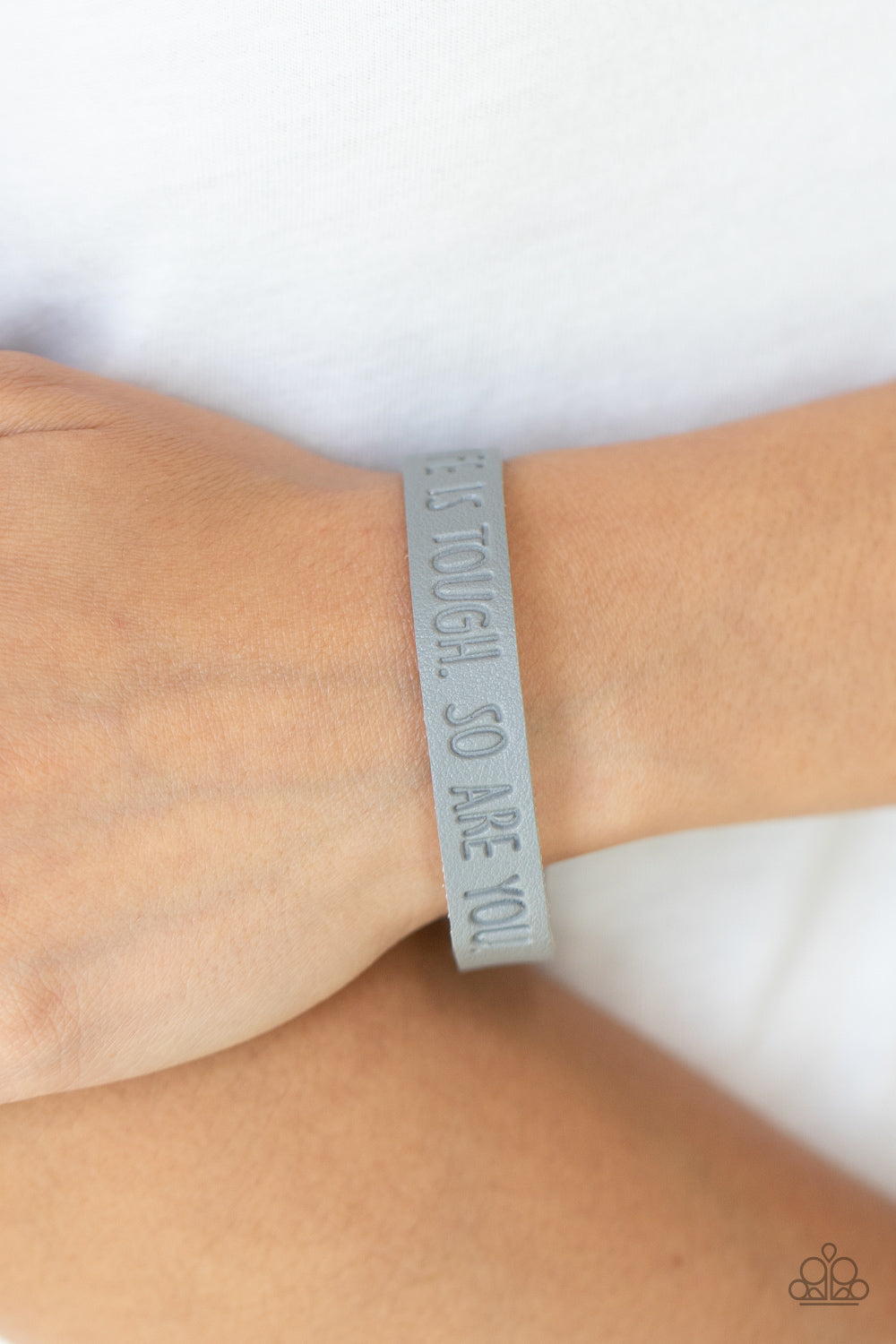dainty gray leather band