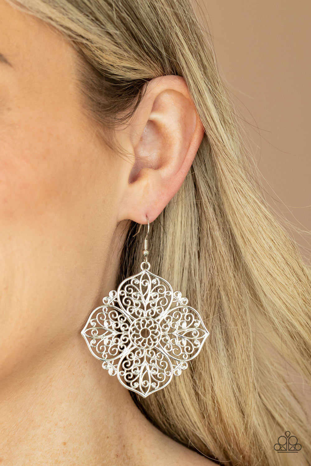 Paparazzi Dubai Detour - Silver Earrings