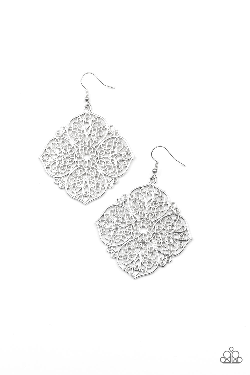 Paparazzi Dubai Detour - Silver Earrings