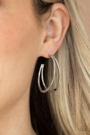 Paparazzi Rustic Curves - Silver Earrings