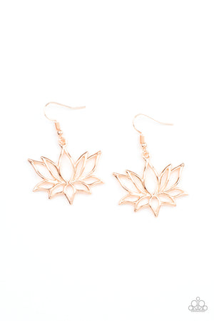 Paparazzi Lotus Ponds - Rose Gold Earrings