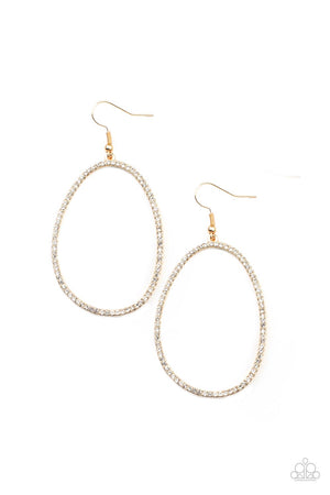 Paparazzi OVAL-ruled! - Gold Earrings