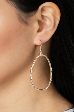 Paparazzi OVAL-ruled! - Gold Earrings