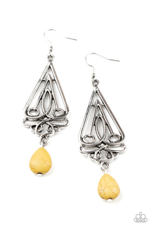 Paparazzi Transcendent Trendsetter - Yellow Earrings