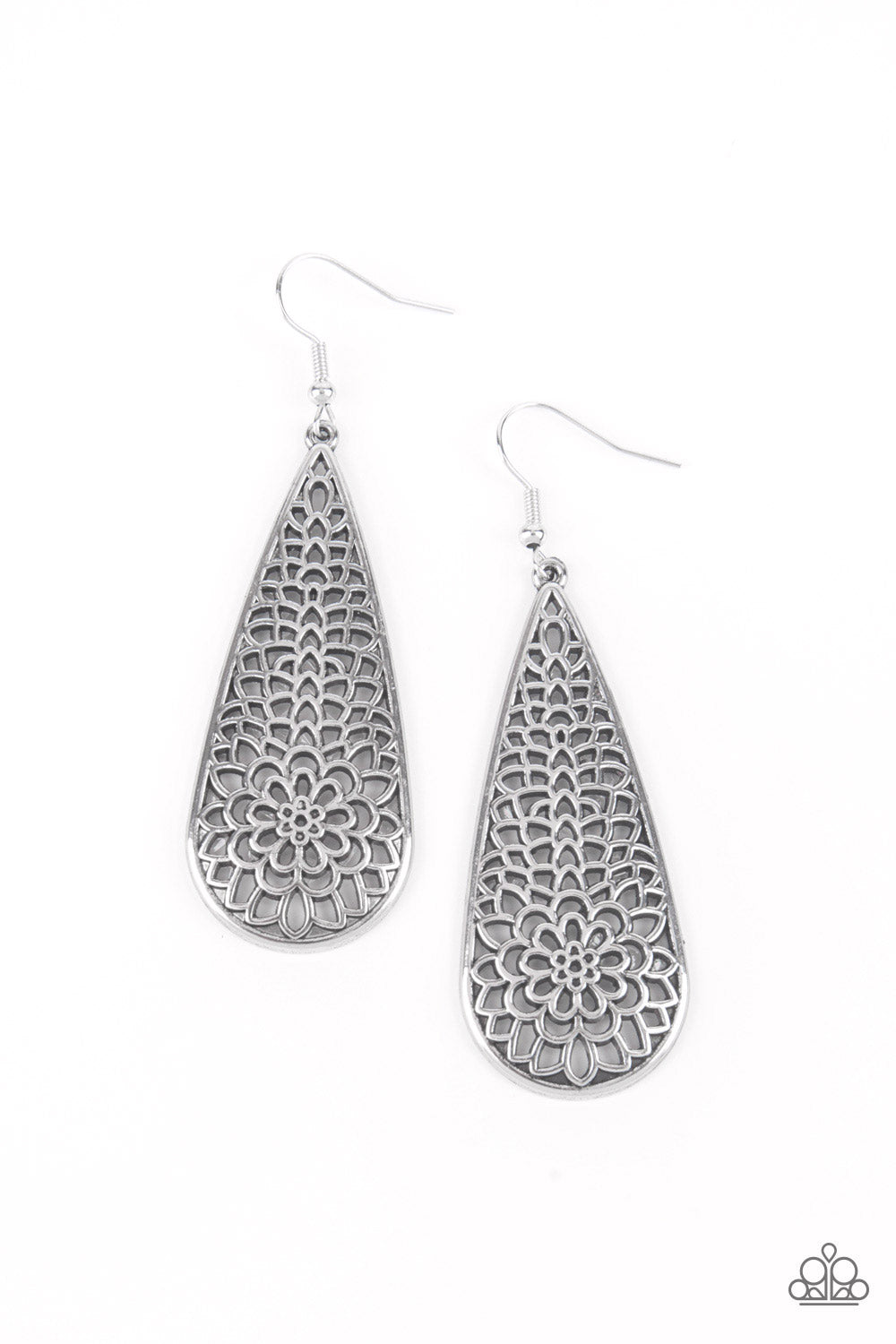 Paparazzi Posy Pasture - Silver Earrings