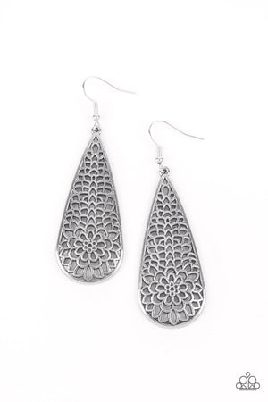 Paparazzi Posy Pasture - Silver Earrings