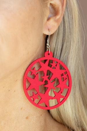 Paparazzi Cosmic Paradise - Red Earrings