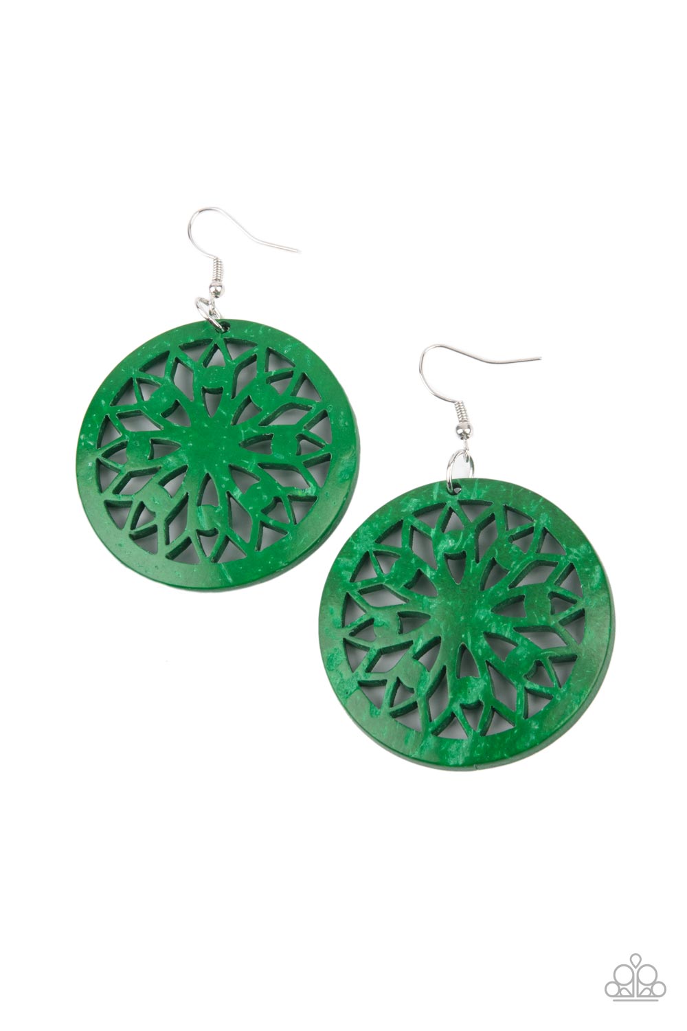 mandala inspired design oversized green wood disc