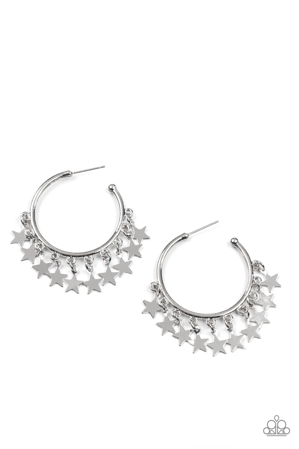 Paparazzi Happy Independence Day - Silver Earrings