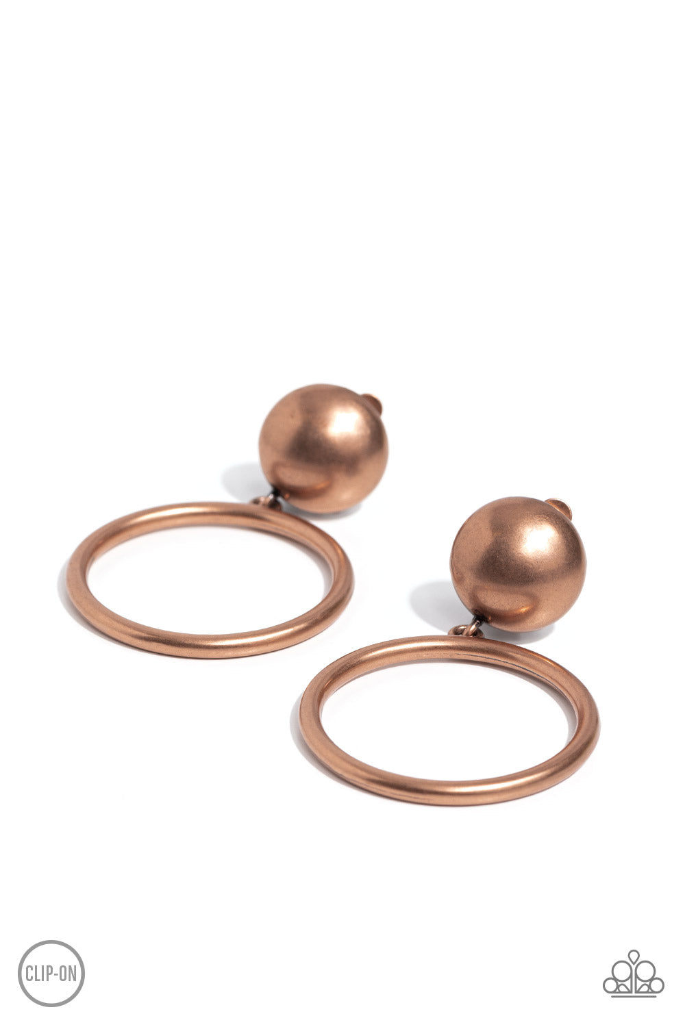 Paparazzi Classic Candescence - Copper Clip-On Earrings