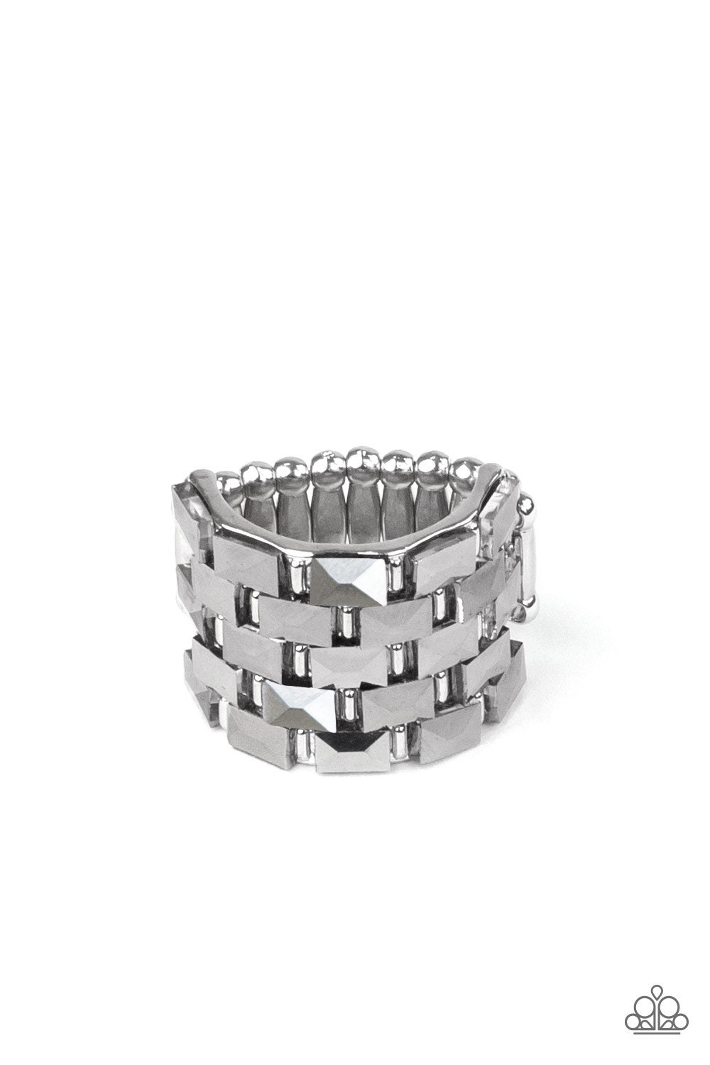 Paparazzi Checkered Couture - Silver Ring