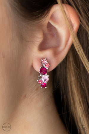 Paparazzi Cosmic Celebration - Pink Clip-On Earrings