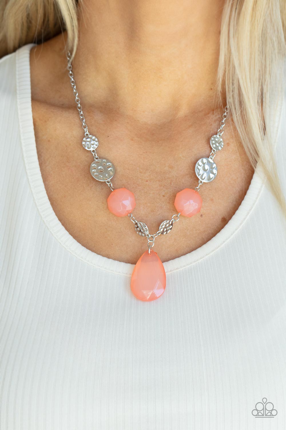 Paparazzi DEW What You Wanna DEW - Orange Necklace