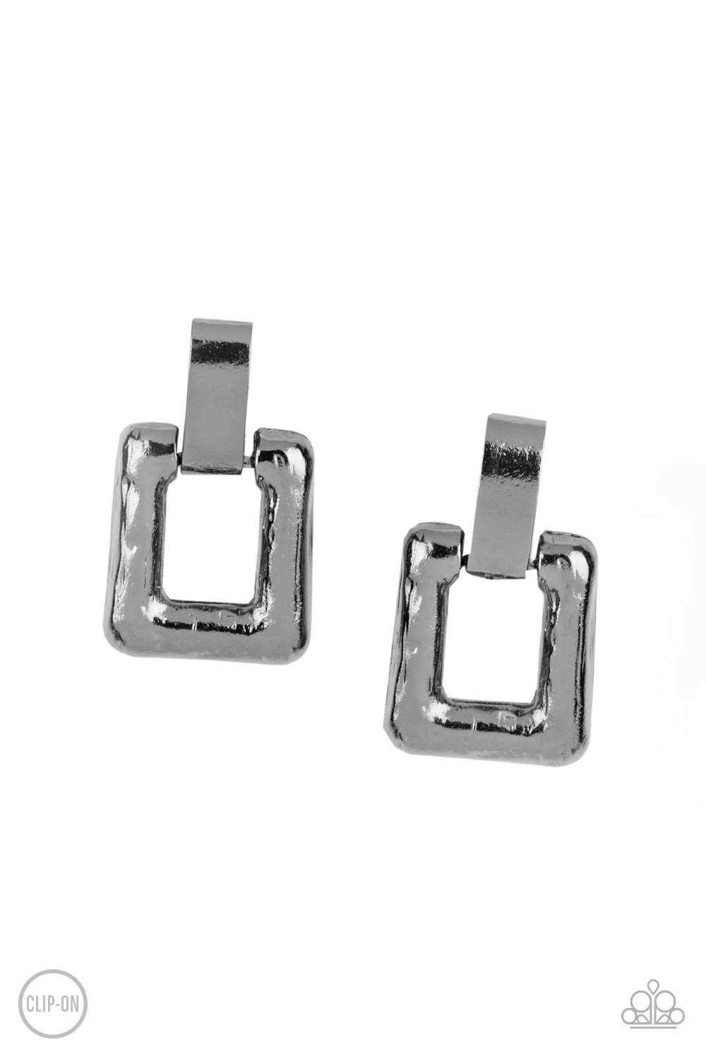Paparazzi 15 Minutes of FRAME - Black Clip-On Earrings