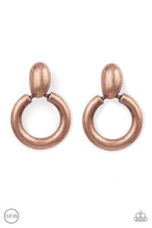 Paparazzi Ancient Artisan - Copper Clip-On Earrings