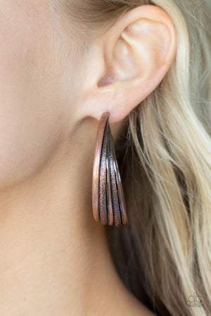 Paparazzi In Sync - Copper Earrings