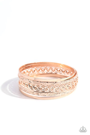 Paparazzi Stockpiled Shimmer - Rose Gold Bracelet