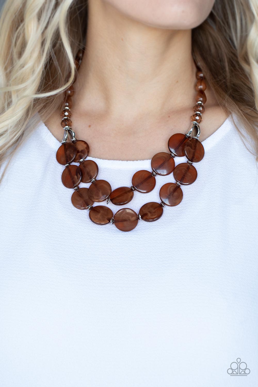 Paparazzi Beach Day Demure - Brown Necklace