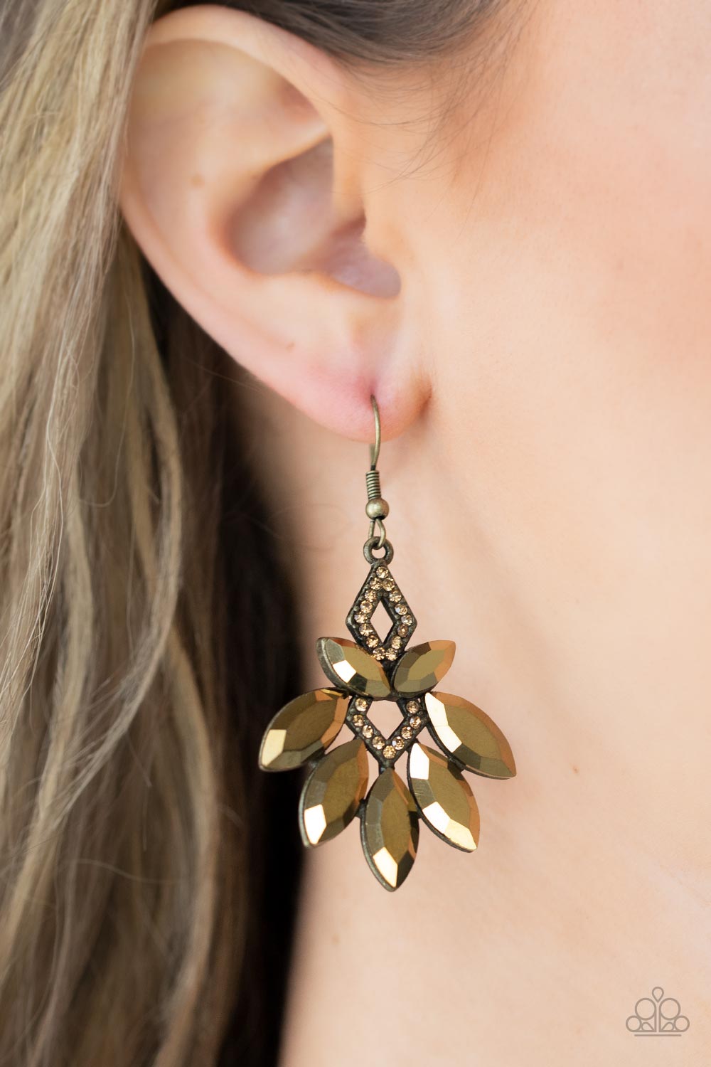 Paparazzi Galaxy Grandeur - Brass Earrings